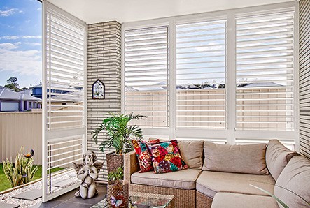 Modern Louvred shutters are a secure aluminium, weather-proof alternative for window shutters.